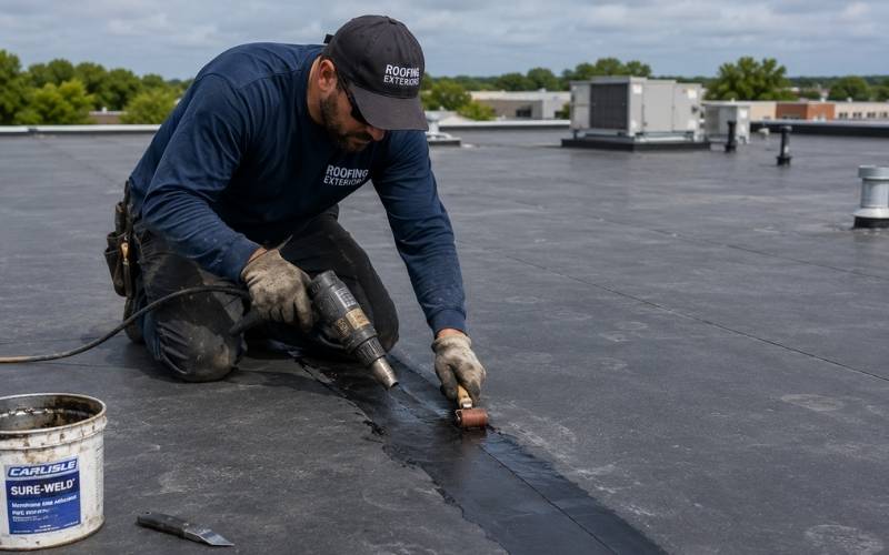 Flat Roof Repair in Shelburne