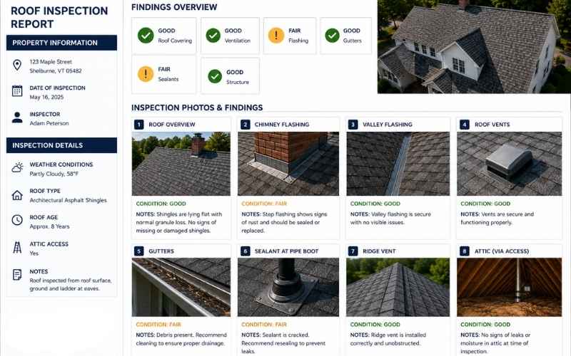 Roof Inspection in Shelburne